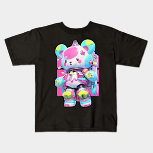 AKBLM - HYPERPOP MECHA メカ MOBILE SUIT KUMA | COOL MECHA ANIME FASHION Kids T-Shirt